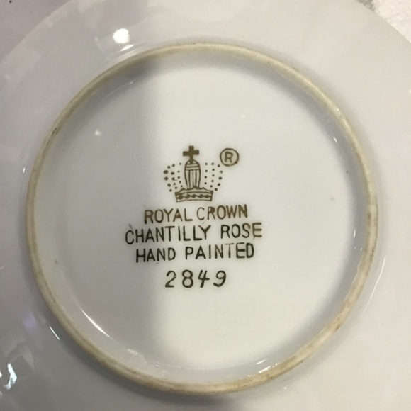 Royal Crown Chantilly Rose Hand Painted Candlestick Holder Floral/Gold Trim 2849 - Picture 4 of 4